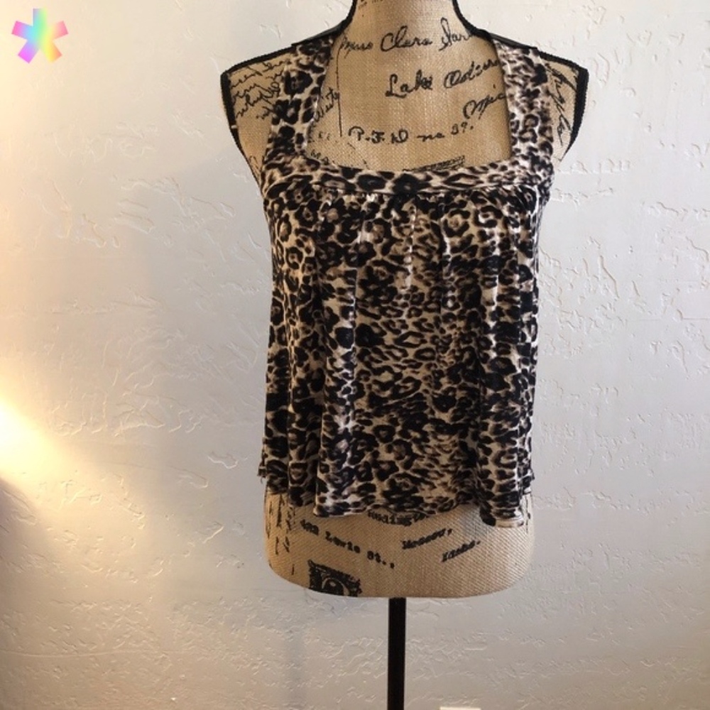 Spoiled leopard print crop top, size small